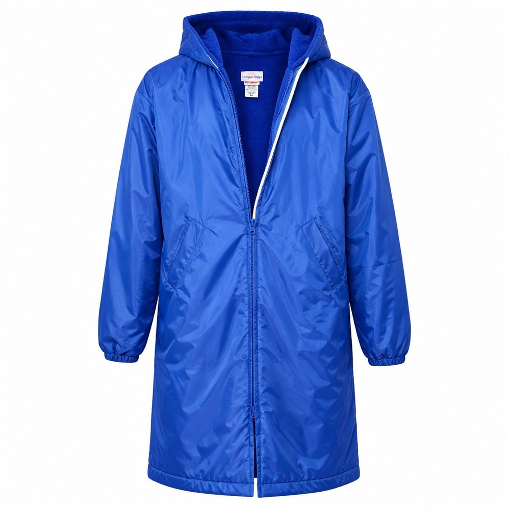 Unique Sales Swim Parka Hooded Deck Coat Royal Blue Fleece Lined Made in USA XS